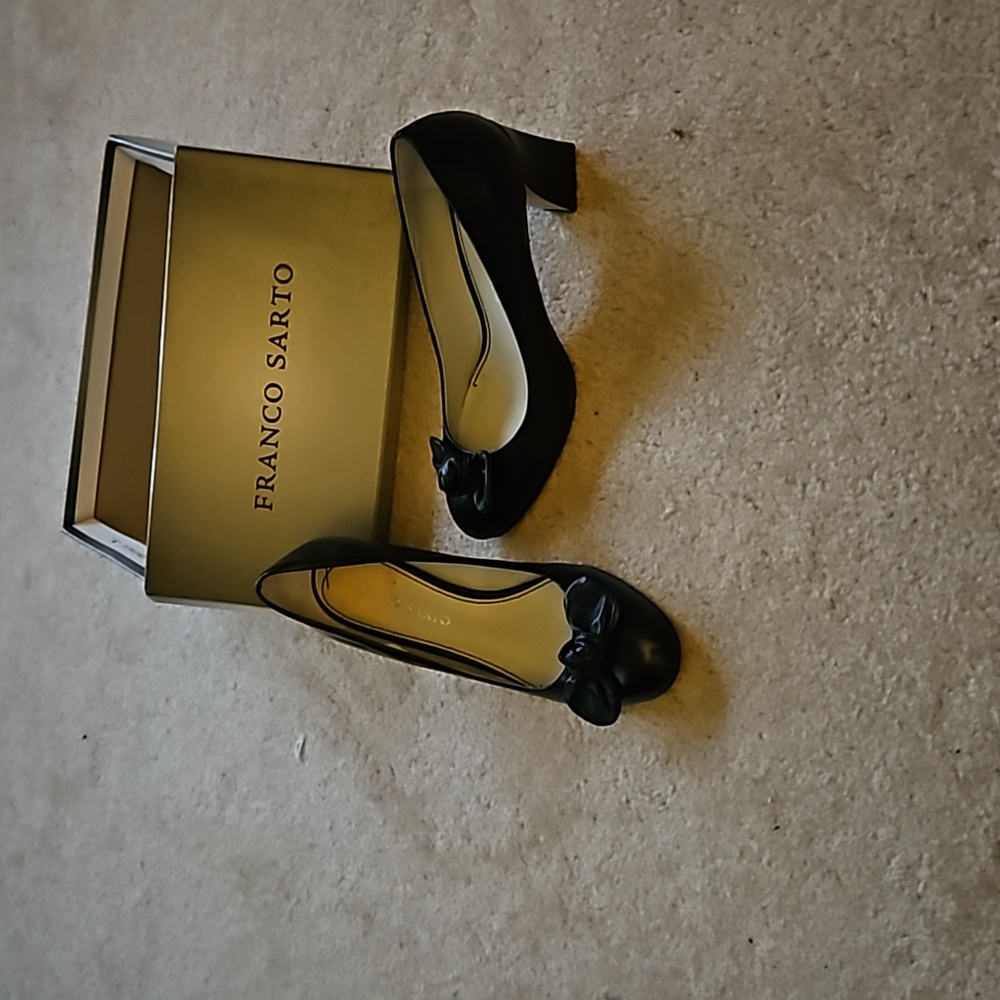 Black leather shoes